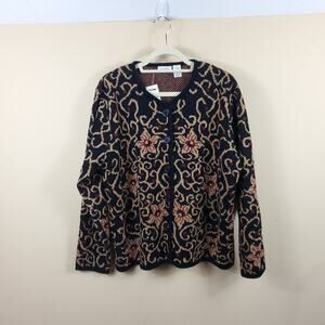 Classic Elements Fall Floral Thick Cardigan Size XL